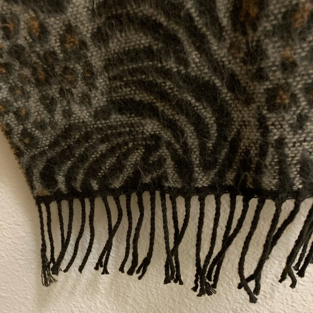 Leopard Zebra Shades of Brown Warm Scarf Animal Print Winter Christmas 11.5 X 64